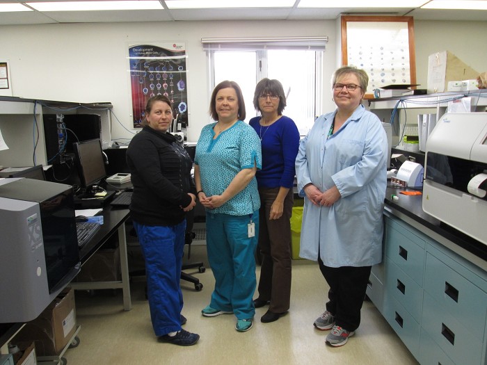 From left to right: Rebecca Chiponski, Kathryn Donylyk, Sylvie Rivest, Sasha Prystay, Joanne Nord, Emily Shawayahamish, Sarah O’Quinn. 